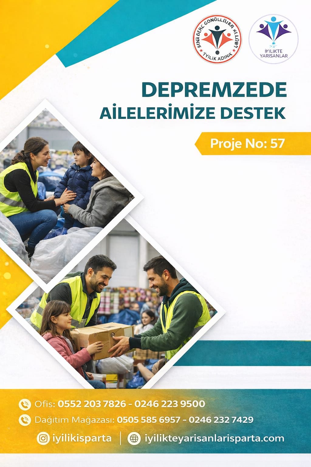 57.Depremzede Ailelerimize Destek (Barınma, Kira, Giyim, Fatura, Eşya ve Gıda)